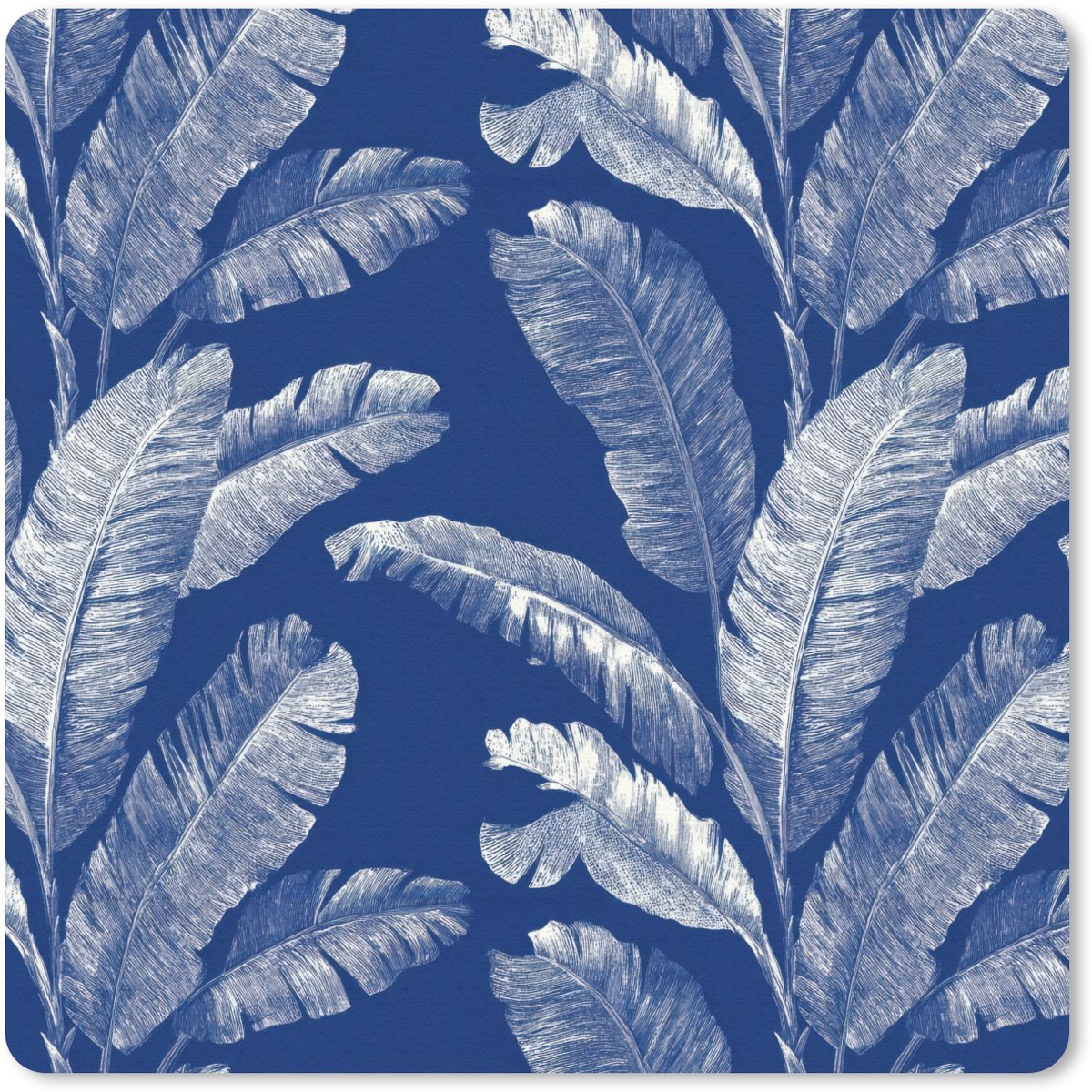Muismat 20x20 cm - Mousepad Blad - Palm - Blauw - Muismatten