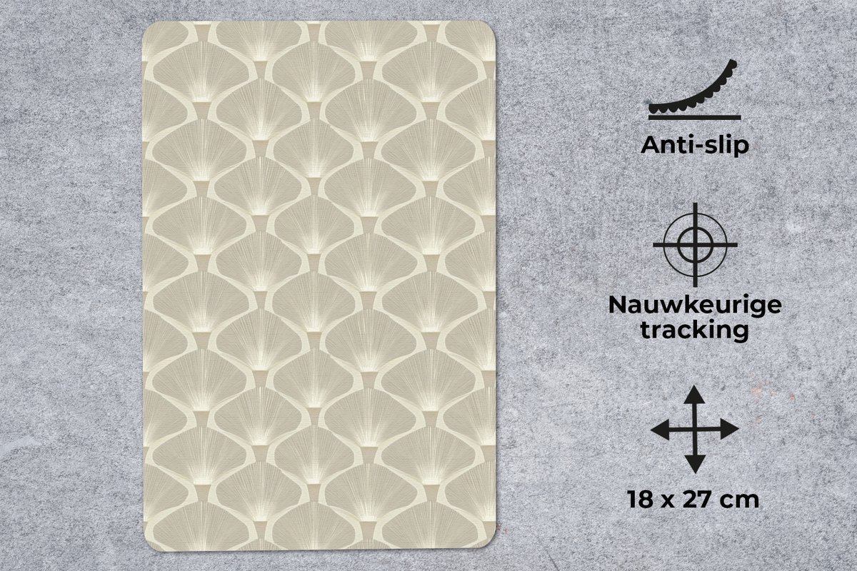 Muismat 13x20 cm - Mousepad Paneel - Ginkgo - Zand - Muismatten