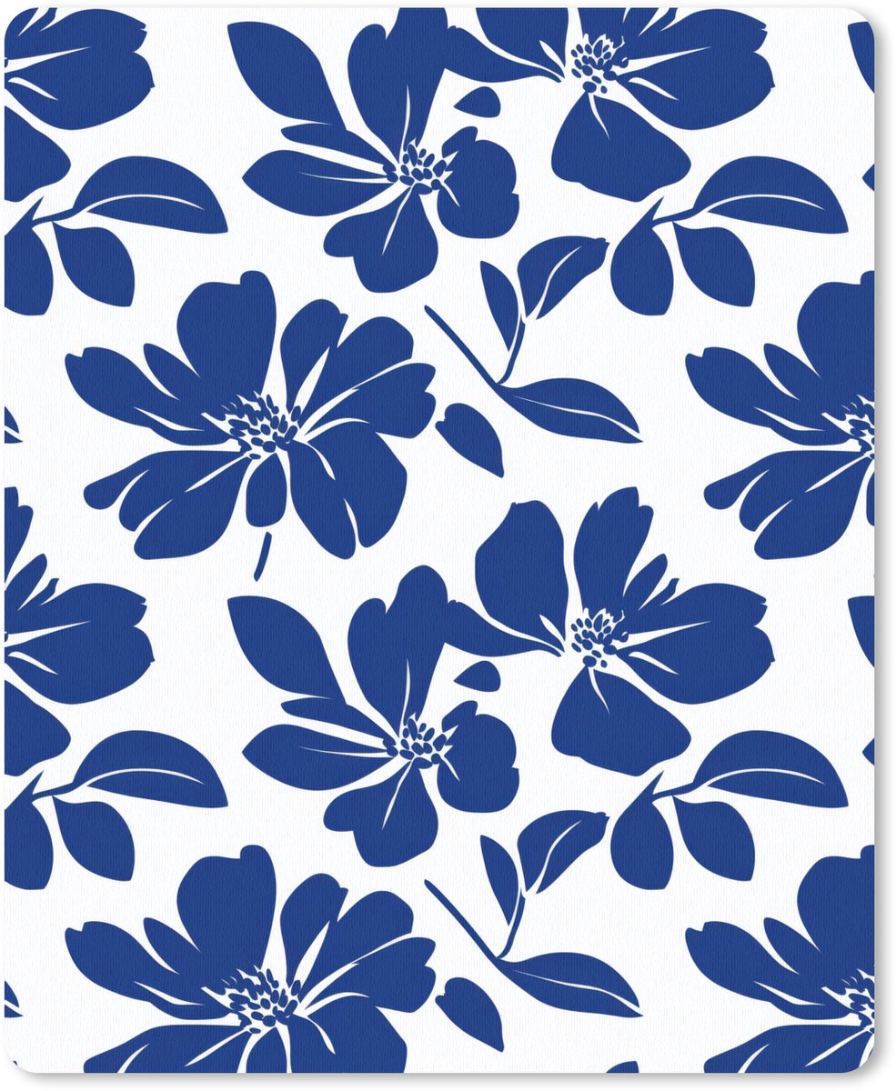 Muismat 12x16 cm - Mousepad Floraal - Modern - Blauw - Muismatten