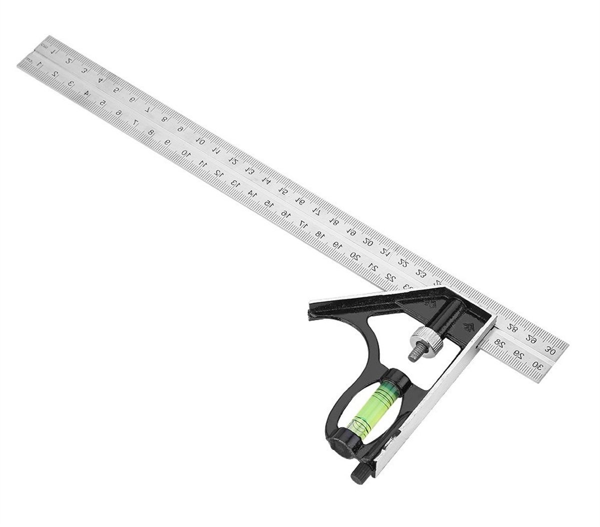 Professionele verstelbare hoekmeter van roestvrij staal en zinklegering, 300 mm, nauwkeurige metingen voor engineers en bouwprojecten met duidelijke calibratie