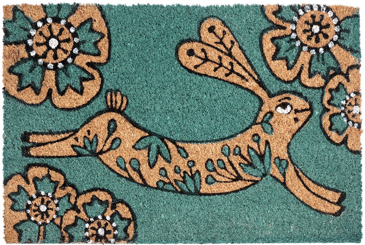 BELIANI CLARK - Deurmat - Groenblauw - 40 x 60 cm - Kokos