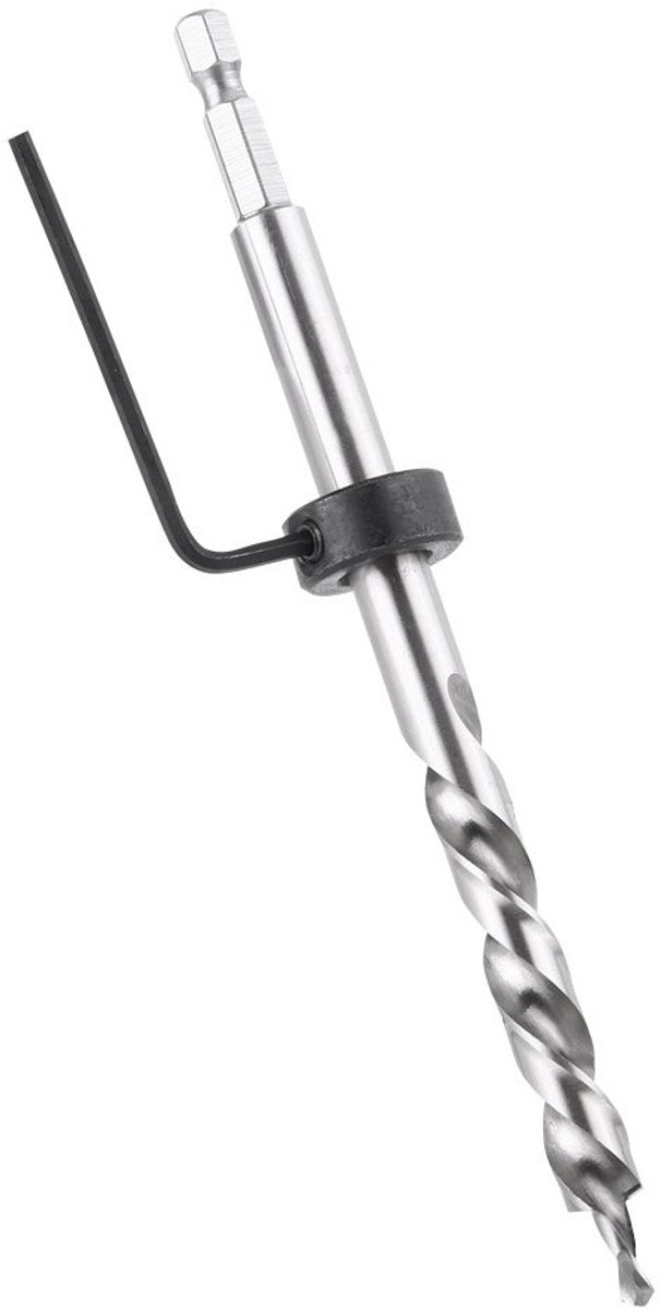 Percussieboor met 3/8" Boorhulp voor Hout + Ronde Adapter + Inbussleutel voor Precisiewerk