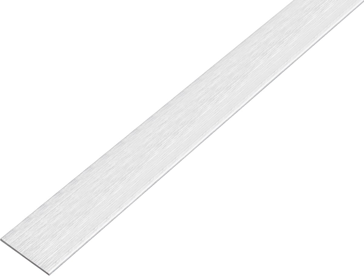 Platte buis - Aluminium profiel - Afwerking projecten - Zelfklevend - 1000 x 15 x 2 mm - RVS-look