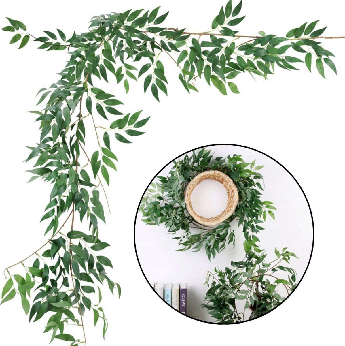 Inspiruj - Ruscus Girlande - 170cm - Kunstbloemen - Exotische Details