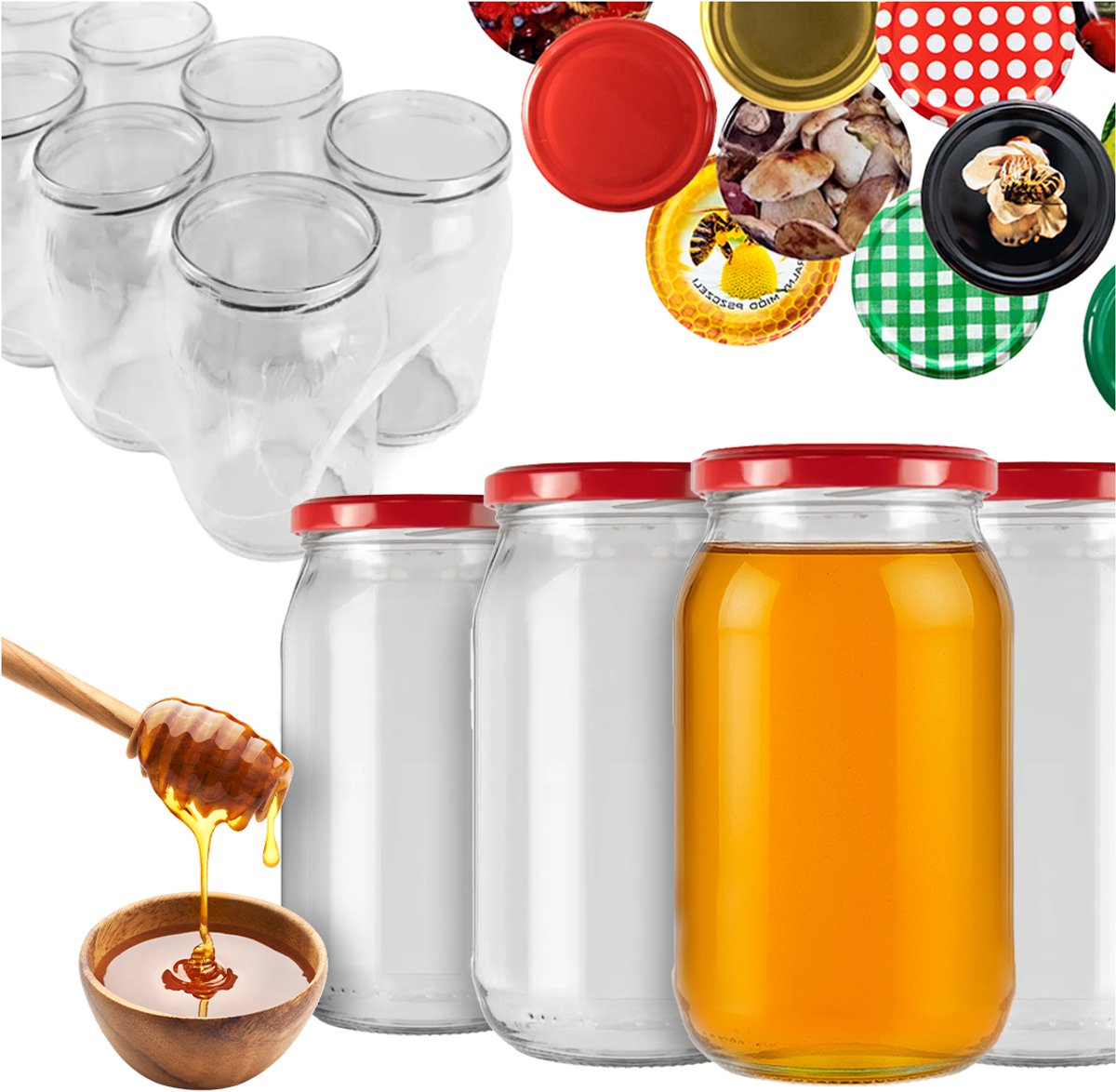 Bimberek Serie - Glazen Pot - 815ml - Met Draaideksel - Multifunctioneel