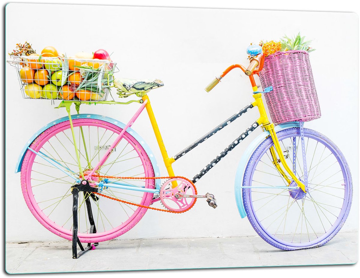 TMK ArtDeko - Glass Snijplank - 52x40cm - Fietsmotief