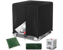 IBC Grote Handtas Hoes - Rits - 1000L - 210D - Outdoor Watertank Bescherming Hoes - Waterdicht Zonnebrand Watertank Hoes (Zwart)