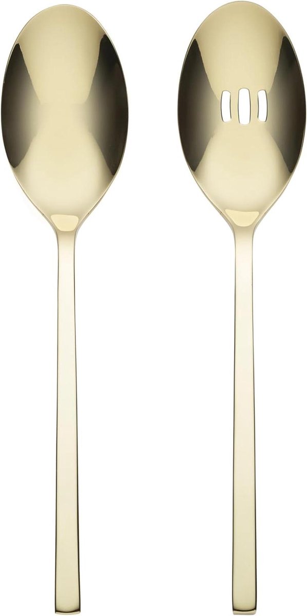 Serveertlepel Set - Lepels Serveer - Tafel Dekken - Champagne PVD Afwerking - 2 Delig - Metallic