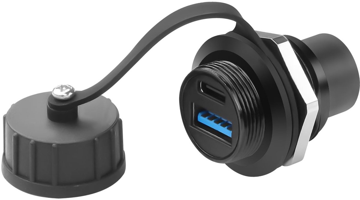 QIANRENON USB 3.0 & USB Type C 3.1 Waterproof Connector Adapter