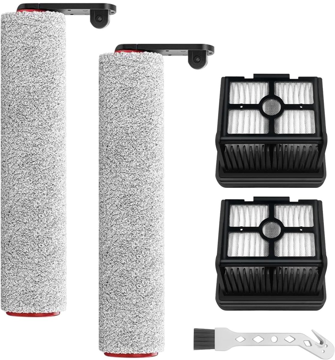 aladdien - Vervangborstel - HEPA-filter - Duurzaam - 5-delig - Compatibel met Dreame H12 Pro - Accessoires voor stofzuiger - 2 borstels + 2 filters