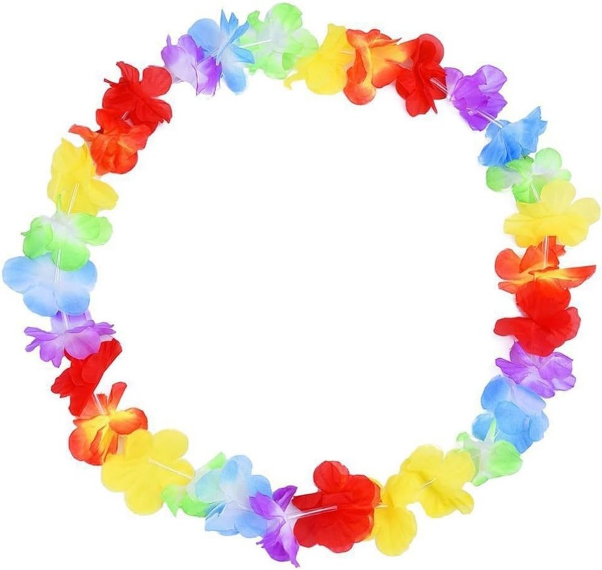 Hawaiiaanse Bloemen Halskettingen voor Zomerfeesten, Tropische Verjaardagsfeestjes en Cadeaus - 2 Stuks van Polyester Stof