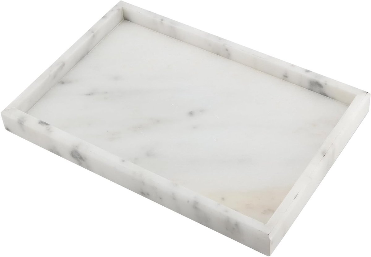 30 x 20 cm natuurlijke marmeren stenen lade - rechthoek - sterrenwit - badkamerlade - toil