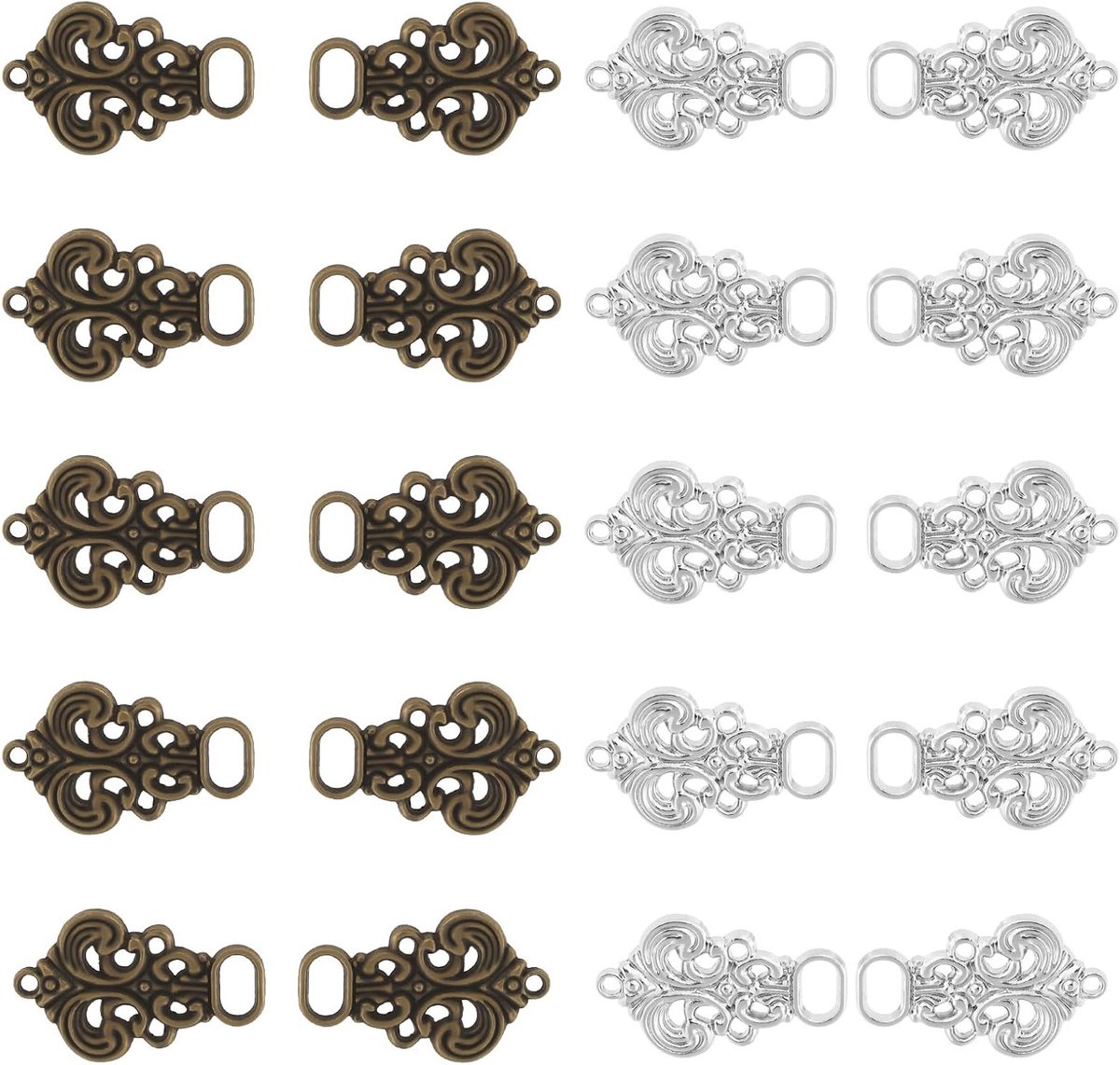 20 Dirndl Knopen van Metaal, 33 x 21 mm, Prachtige Dirndl Accessoires voor Kostuums en Feestjes