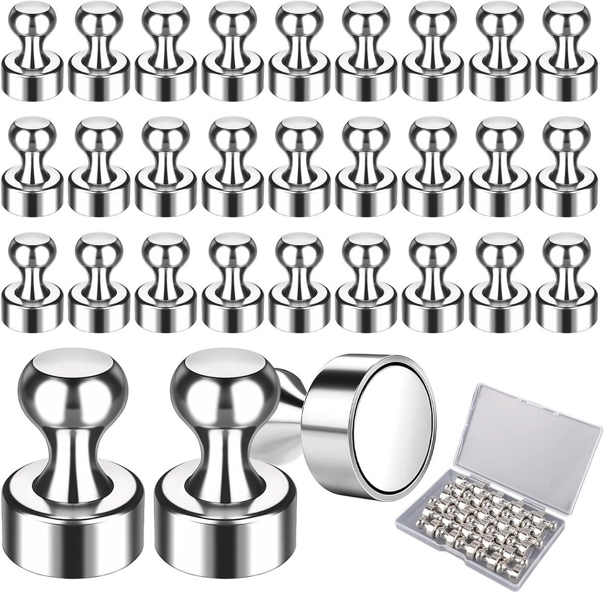 Extra sterke neodymium magneten set van 30 stuks, 12mm x 16mm, ideaal voor koelkast, whiteboard en kantoororganisatie