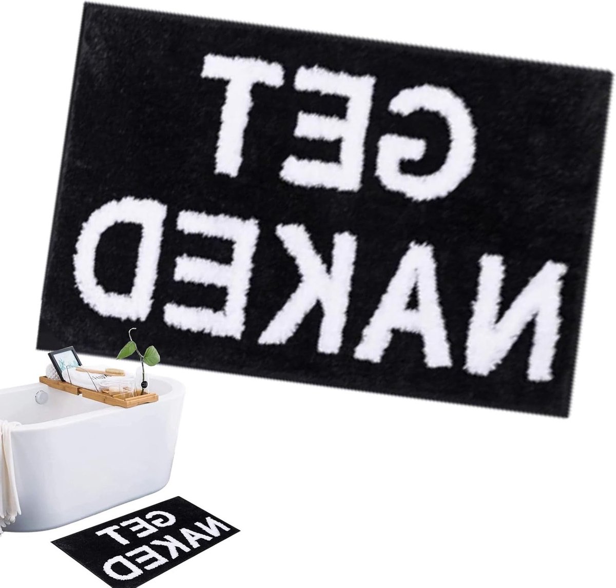 Zwarte Badmat 40 x 60 cm Antislip Badkamerkleed Geschikt voor Douchekamers, Hotels en Thuisgebruik