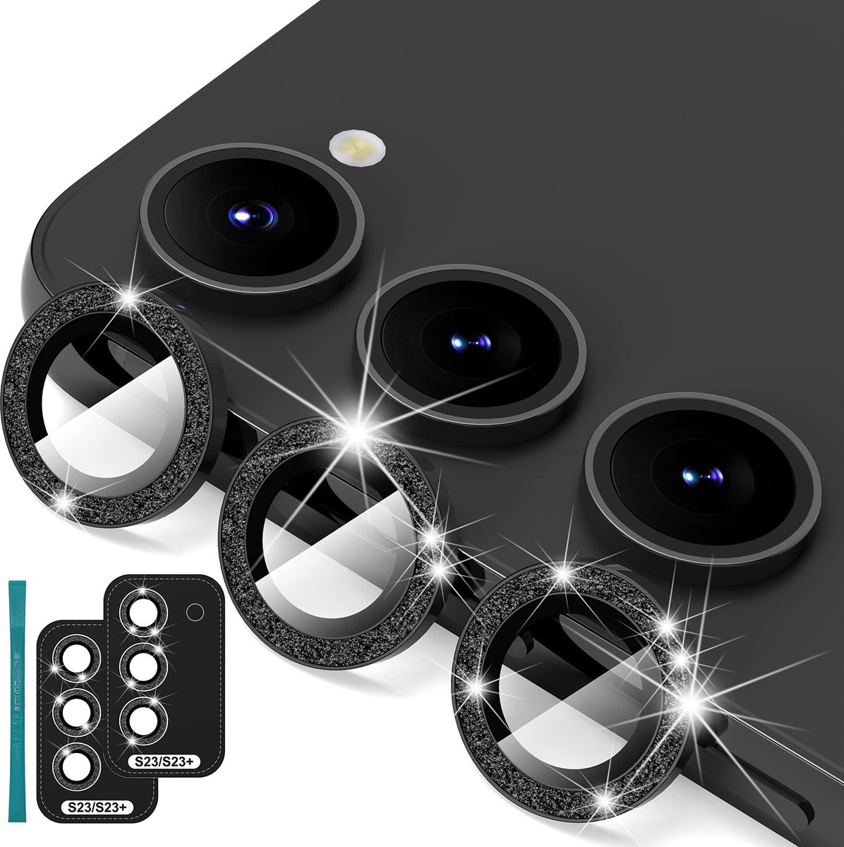 Store_8 - Lensbeschermers - Gehard Glas - Voor Samsung Galaxy S23/S23 Plus - Aluminium Frame - Camerabescherming - Geschikt voor Camera Lens