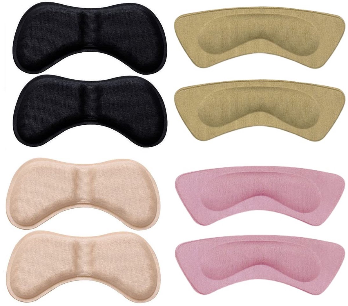 VT Goods - Hielkussens - Zelfklevende hielbescherming - Voetverzorging - Beige, zwart, roze - Comfort en ondersteuning - Geschikt voor mannen en vro...