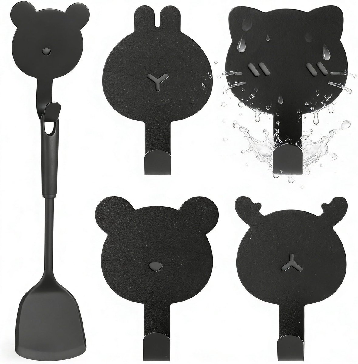 Set van 4 Sterke Magnetische Haken in Dierenvorm - Ideaal voor Keuken en Badkamer, Geen Boren Nodig, Perfect voor Organisatie en Decoratie