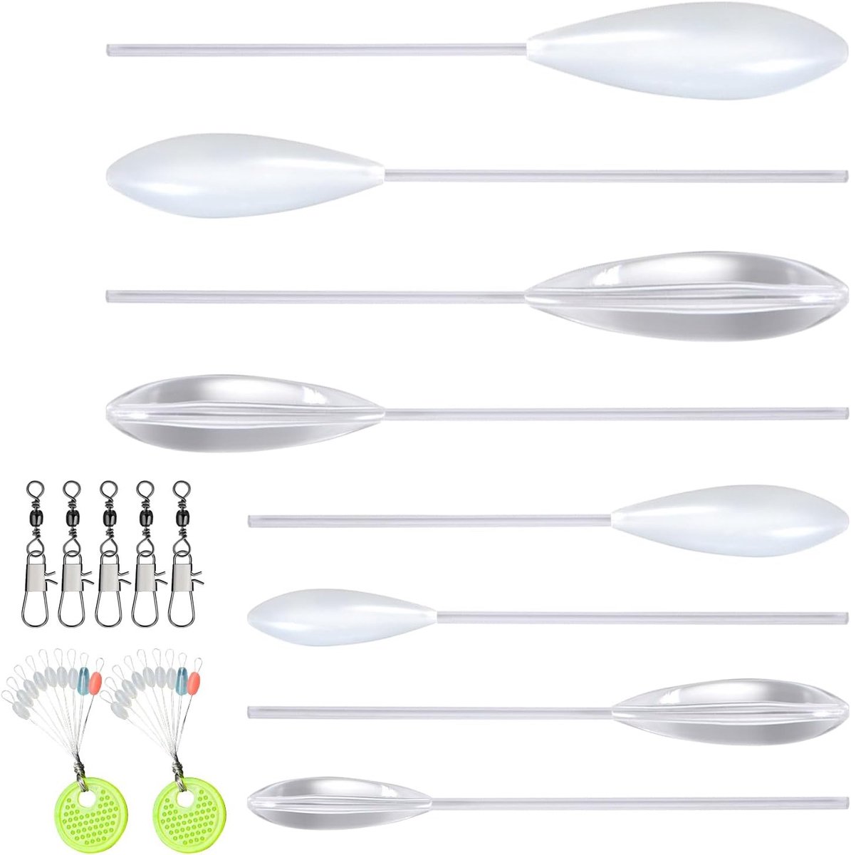 Trout Visserij Set met 8 Stukken, Drijvende en Zinkende Sbirolino's, Perfect voor Forel Vissen en Kleine Lijnen
