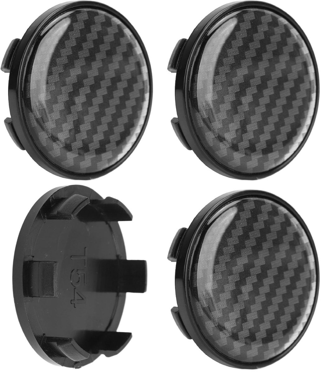 Set van 4 Universele 54mm Wielnaafkappen - ABS met Carbon Patroon