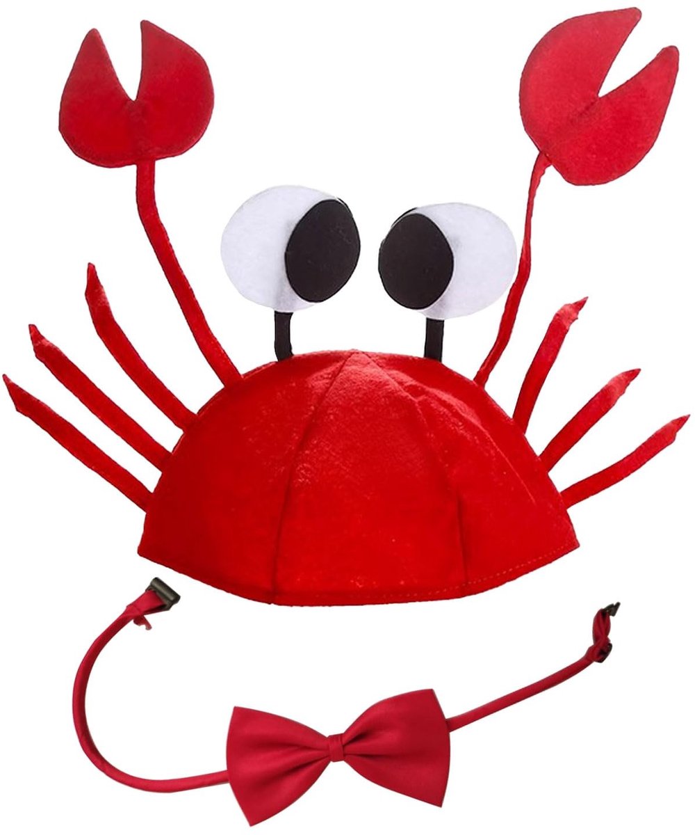 Allecto - Rode Krab Hoed - Grappige Hoed met Verstelbare Strik - Perfect voor Feestjes en Carnaval - Uniek en Opvallend - Geschikt voor Volwassenen...
