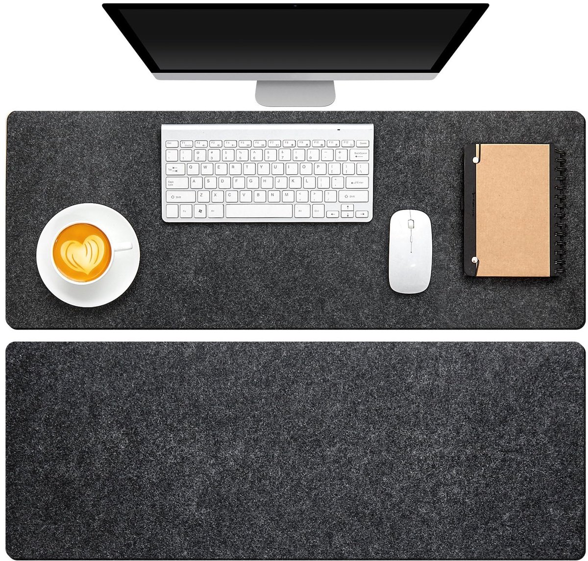 ONF3 - bureaumat - vilten bureauonderlegger - antislip - 80 x 30 cm - grote toetsenbordmat - bescherming voor laptop - geschikt voor kantoor