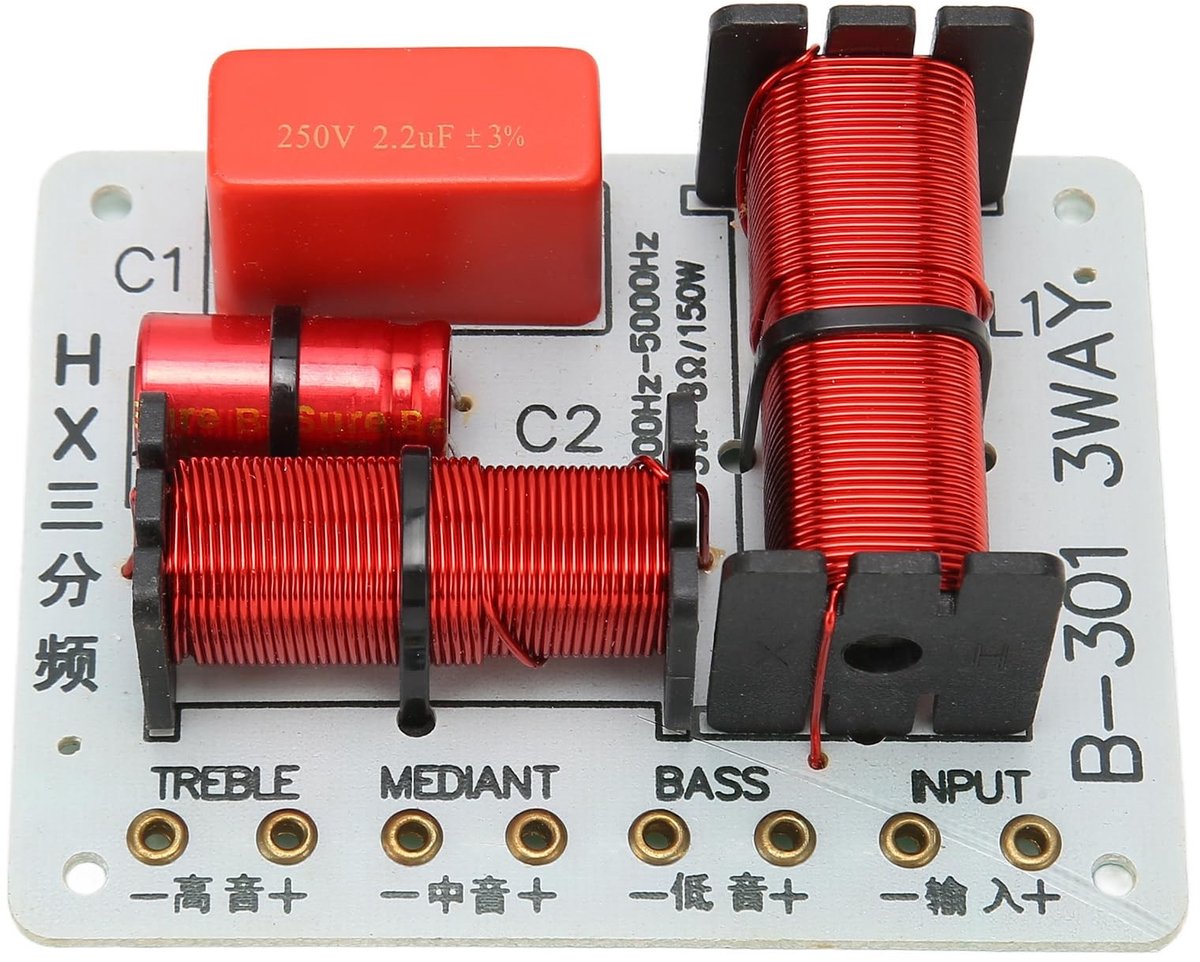 Allecto - 3-Weg Speaker Crossover - Hifi Geluid Kwaliteit - 150W Vermogen - DIY Speakers - Geluidskwaliteit - Geschikt voor Thuisgebruik - Zwart