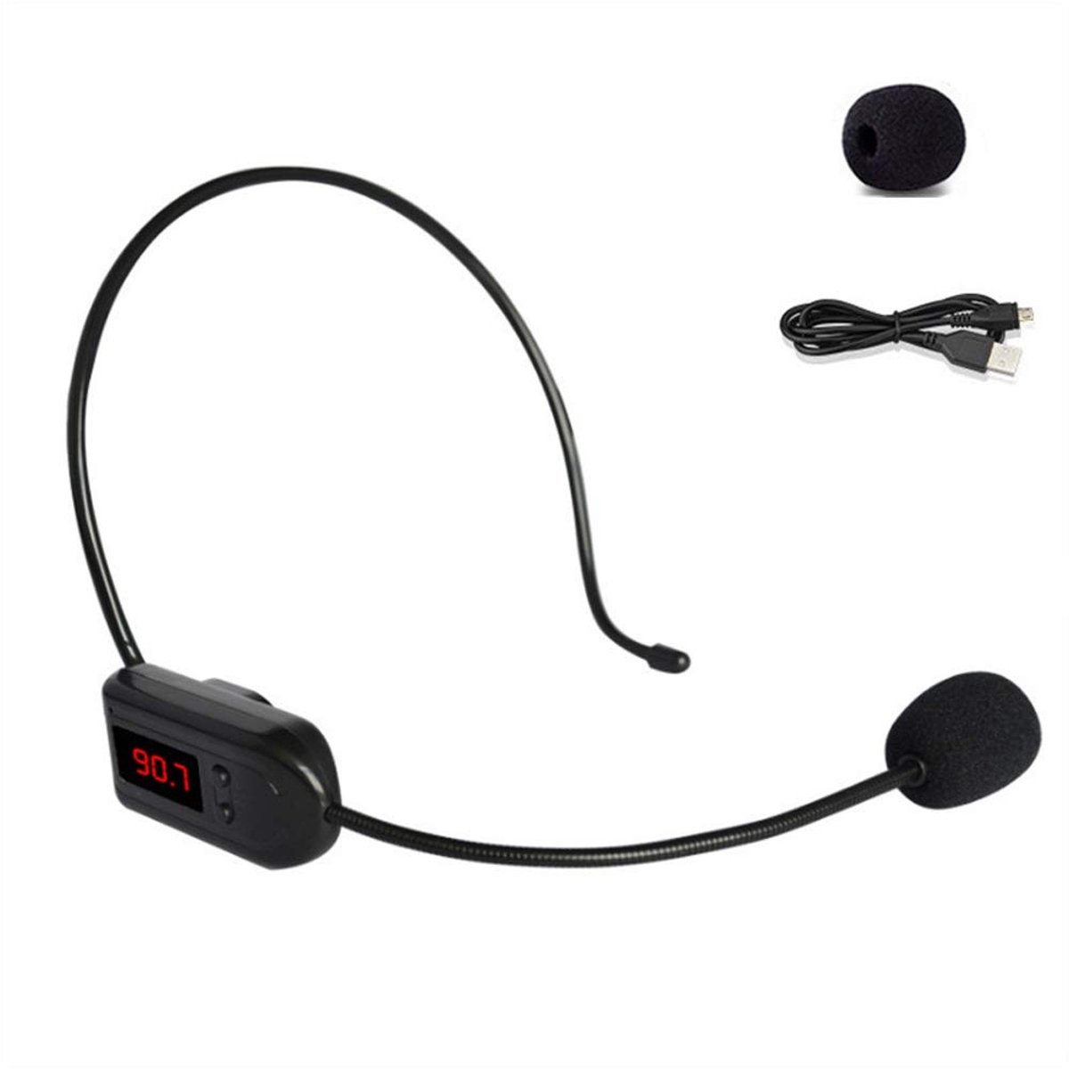 ONF3 - Draadloze headset microfoon - Handsfree microfoon - Lichtgewicht en draagbaar - Geschikt voor lezingen - Perfect voor vergaderingen - Inc...