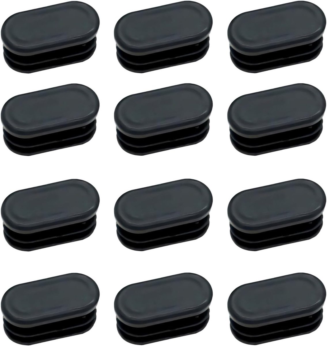 Ovalen Stoelpoten Beschermers voor Tuinstoelen, Slat Stopper en Tube Stopper, Set van 12 Stuks, 20 x 40 mm, Voor Bescherming en Stabiliteit