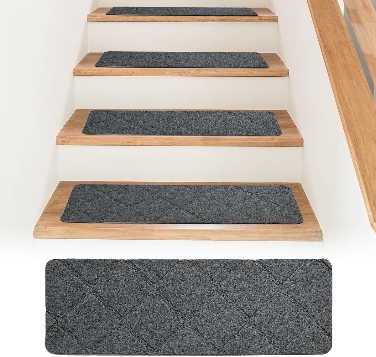 15 Stuk Antislip Trapmatten 76 x 20 cm Herbruikbare Zelfklevende Matten voor Trapbescherming en Veiligheid