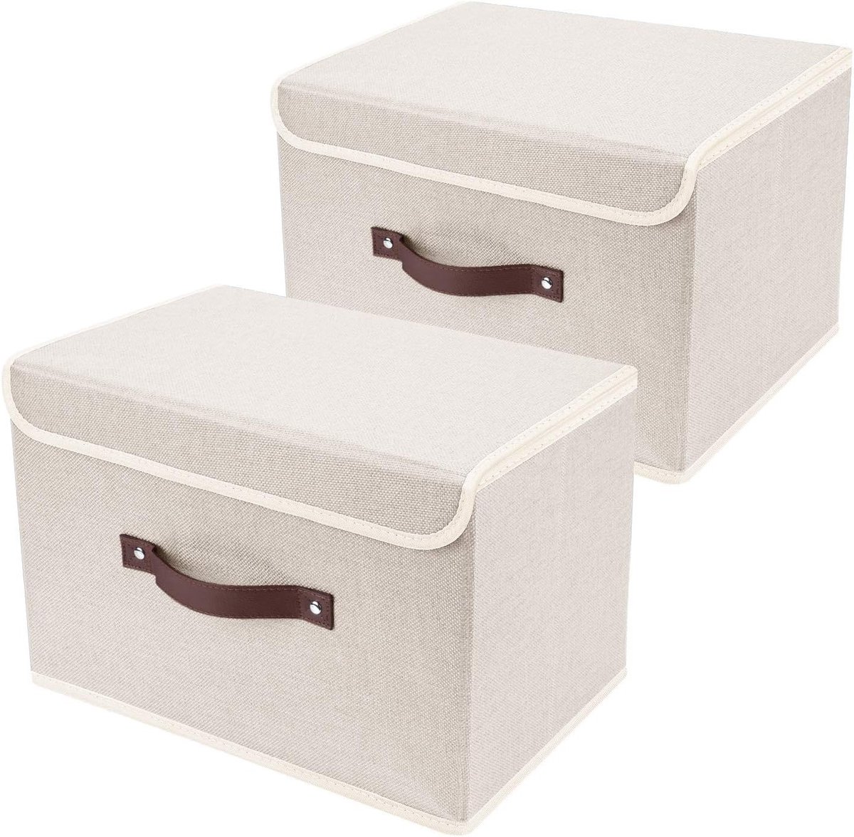 2 Opvouwbare set Opbergdoos met Deksel , Stof, Afwasbaar