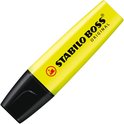 Gele STABILO BOSS ORIGINAL markeerstift met zwarte dop.
