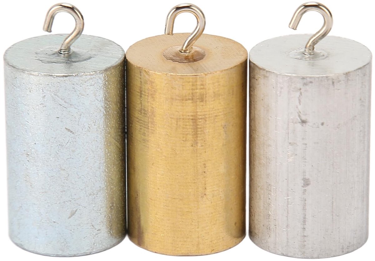 Allecto - 3-Delige Dichtheidscilinder Set - Experimenteerset voor Laboratoria - Koper, IJzer en Aluminium - Onderwijs en Experimenten - Geschikt vo...