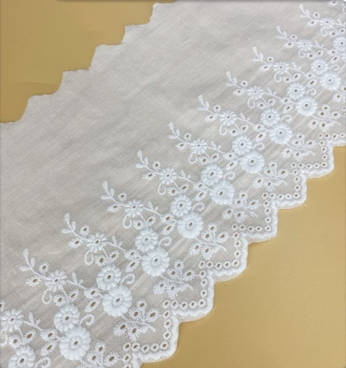 Vintage Katoenen Kantlint - 11cm x 1 Yard - Perfect voor Decoratie en Handwerk