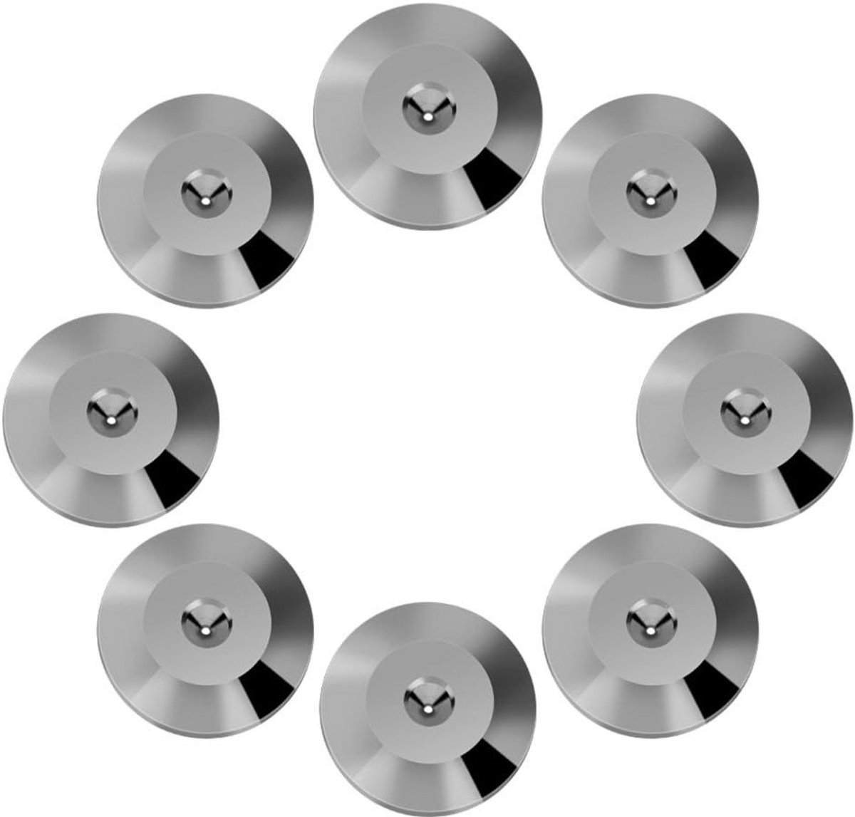 8-delige set spikes en isolatie washers voor luidsprekers en versterkers - Koper kleur, schokabsorberend en geluidsisolatie