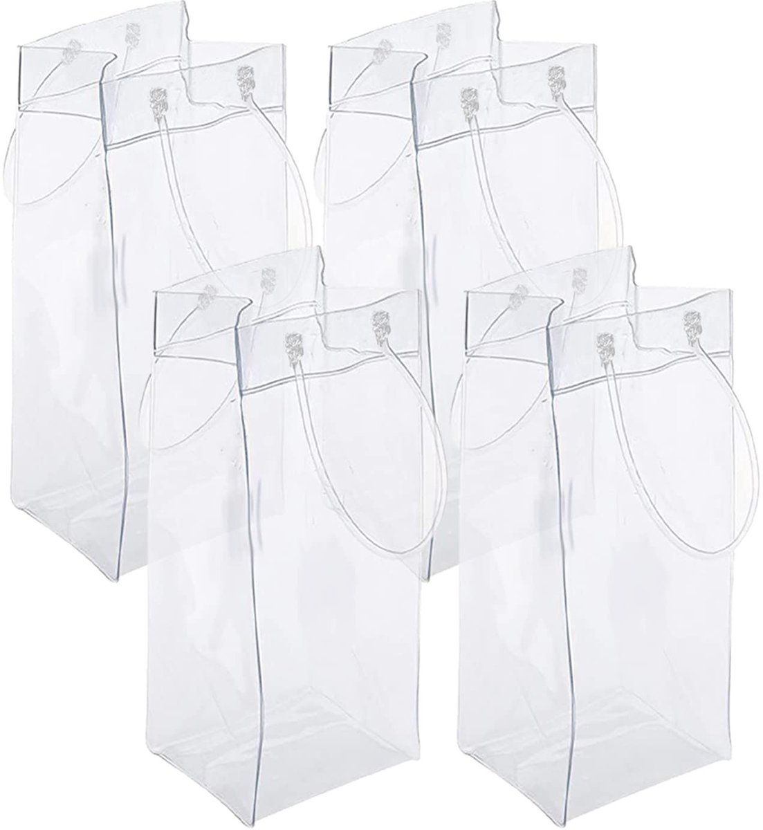 aladdien - Wijn IJszak - Draagbare Koeltas - Duurzaam PVC - 4 Pack - Voor Outdoor Party - Lekvrij - Ideaal voor Koude Drank