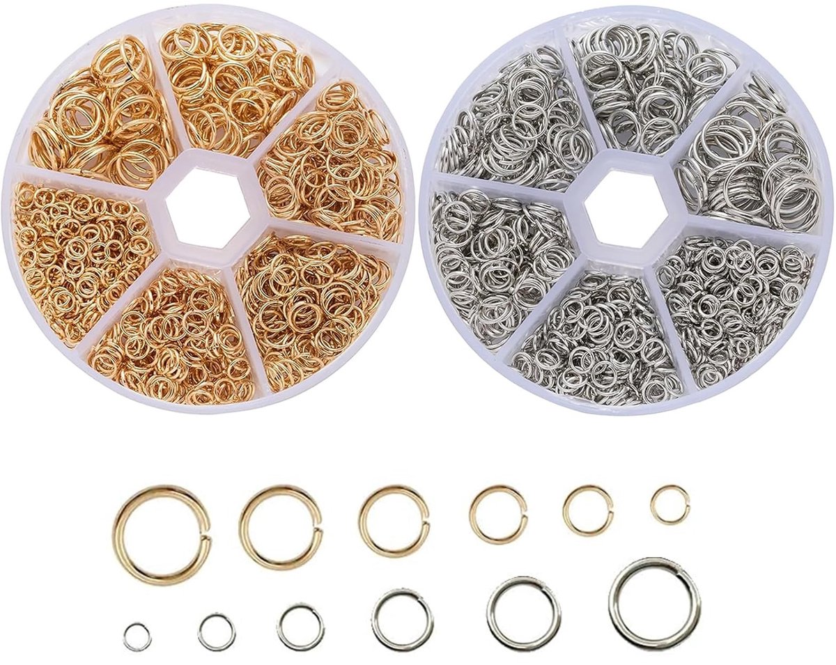 Allecto - Set van 2780 - Stainless Steel - Hoogwaardige kwaliteit - Geschikt voor bijoux - Duurzaam en corrosiebestendig - Perfect voor creatieveli...