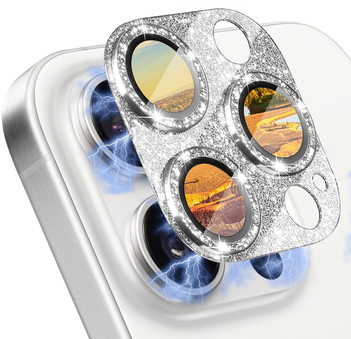 Allecto - Camerabescherming - 9H Hardheid Glas - Sterke Hechting - Zilver - Krasvast - HD-camera Beschermfolie - Geschikt voor iPhone 16 Pro/16 Pro..