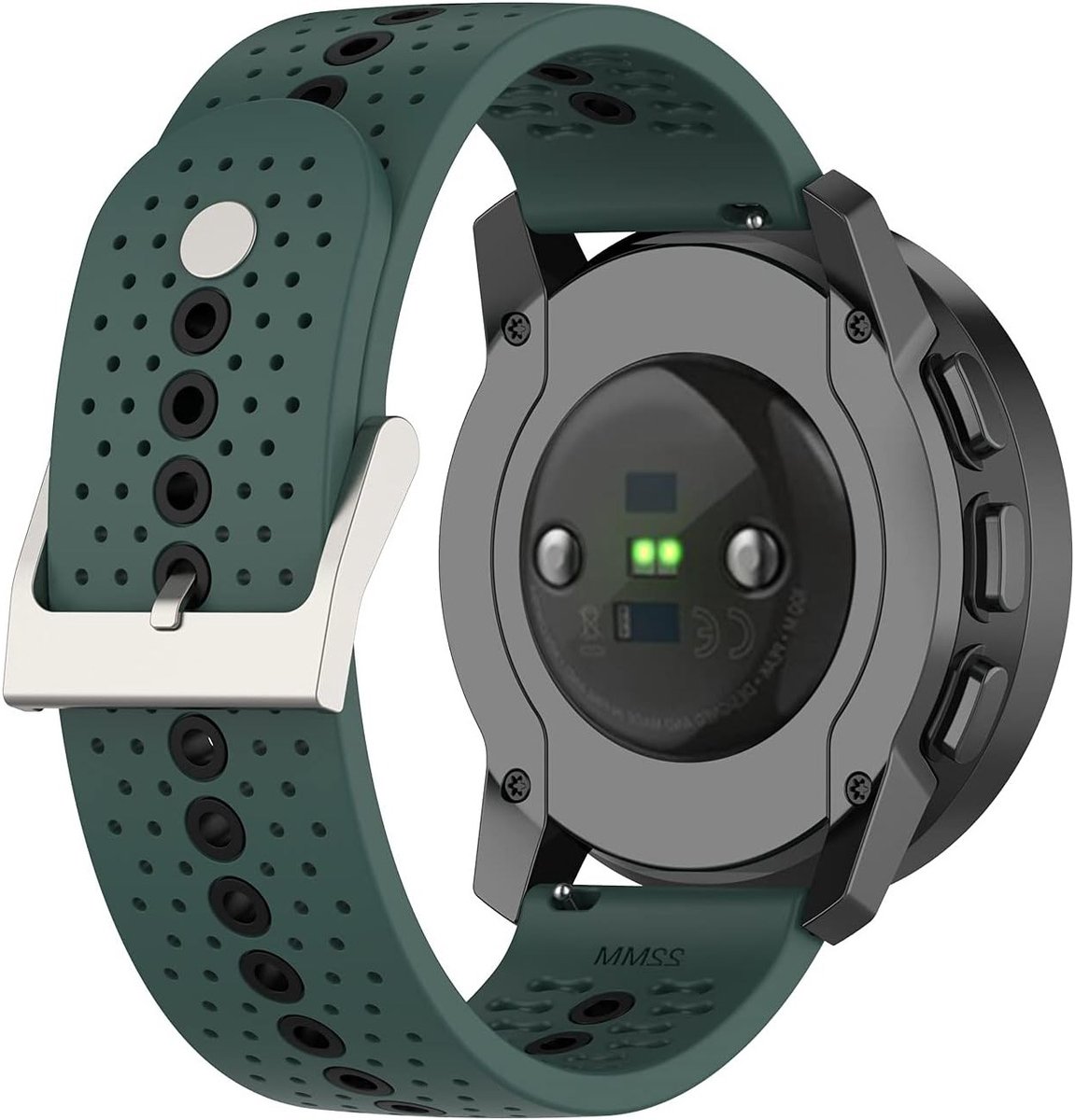 Zachte siliconen sportarmband 22mm vervangband met kleurrijke gaten voor smartwatches, geschikt voor actieve gebruikers en sportliefhebbers