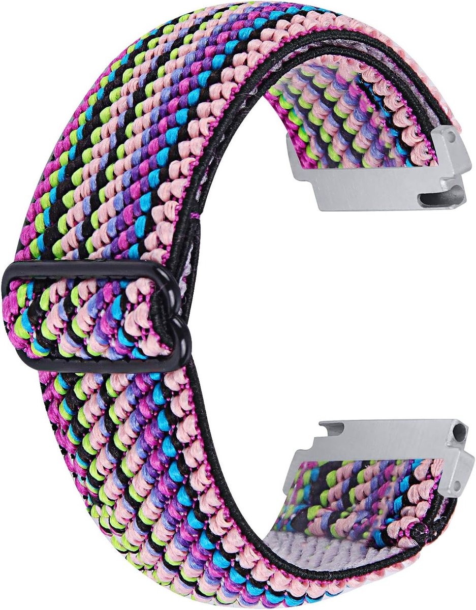 Compatibele Sportarmband voor Venu Sq 2, Bip 3 Pro, GTS 4 en Galaxy Watch 6 - Woven Nylon, Bloemmotief, 20mm Elastische Vervangbanden voor Activiteiten