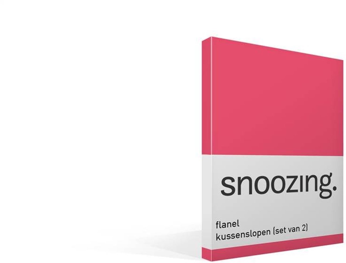 Snoozing - Flanel - Kussenslopen - set van 2 - 60x70 cm - Fuchsia