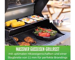 Inbouw gasbarbecue 74 x 54 x 49 cm – 4 branders RVS met gietijzeren roosters, kijkvenster, 14 kW vermogen, verlichte knoppen & dubbelwandig deksel – HomebyNicole G401G Premium Outdoor Keuken Grill