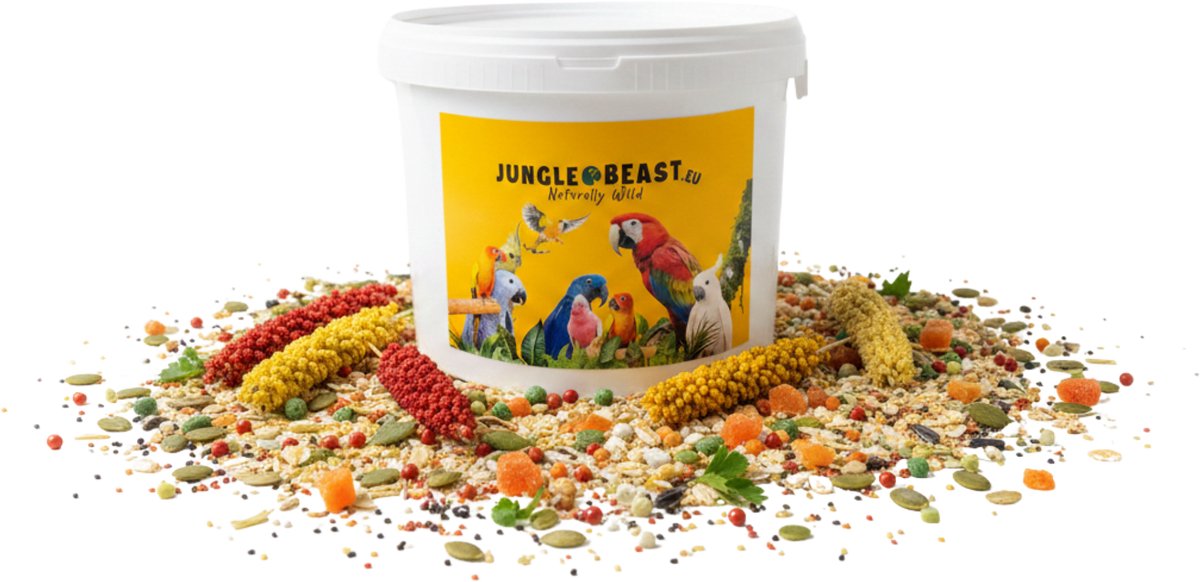 kleine Papegaaien - Premium Voedingsmix - Parkieten - Dwergpapegaaien - papegaaienvoer - eten voor papegaaien - papegaai eten - papegaaienvoer