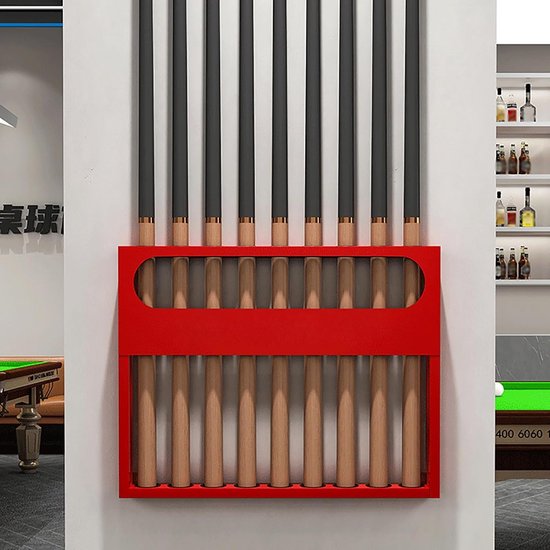 Pool Keu Houder - Biljart Keu Rek - Keuen Opbergen - Wandmontage Ontwerp - 6x70x50cm - Zwart — afbeelding 2