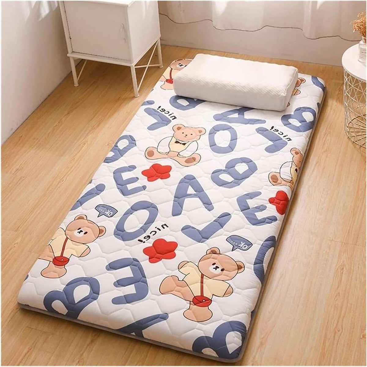 Vloermatras Futon - Japanse slaapmat - Veelzijdig slapen - Opvouwbaar en oprolbaar - 150x200cm - Grijs