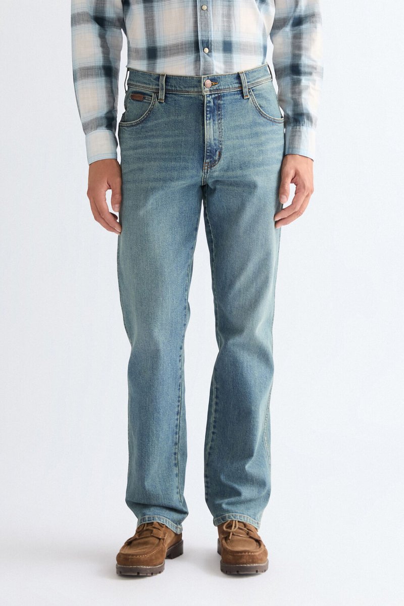 Wrangler Texas Heren Regular Fit Jeans W36 X L30 Blauw