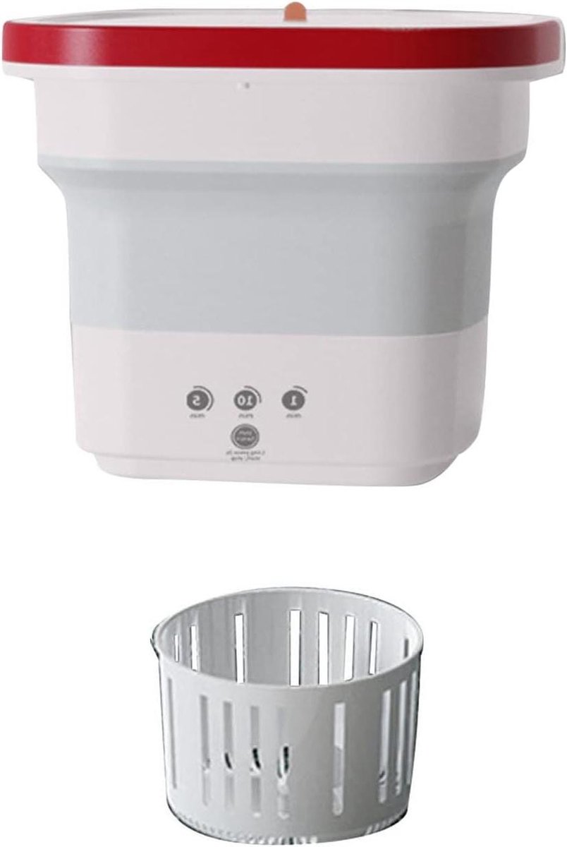 Mini Wasmachine - Opvouwbaar Model - Reizen en Kamperen - Met Aftapfunctie - 4.5 Liter Capaciteit - Roze