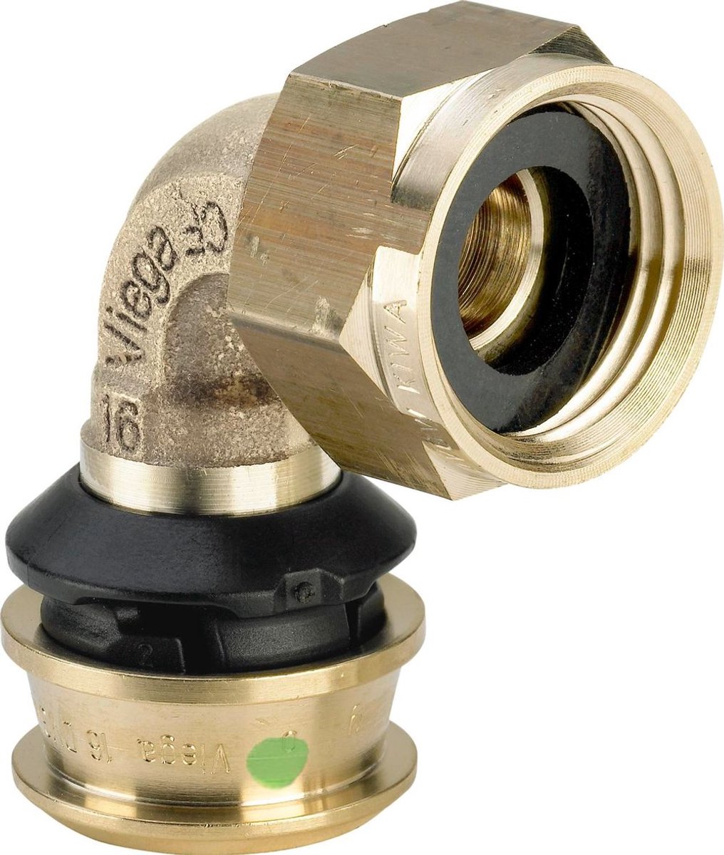 Viega Raxofix-aansluitkoppeling 90 graden, d 16mm, G 3/4 siliciumbrons Model 5355, 646394