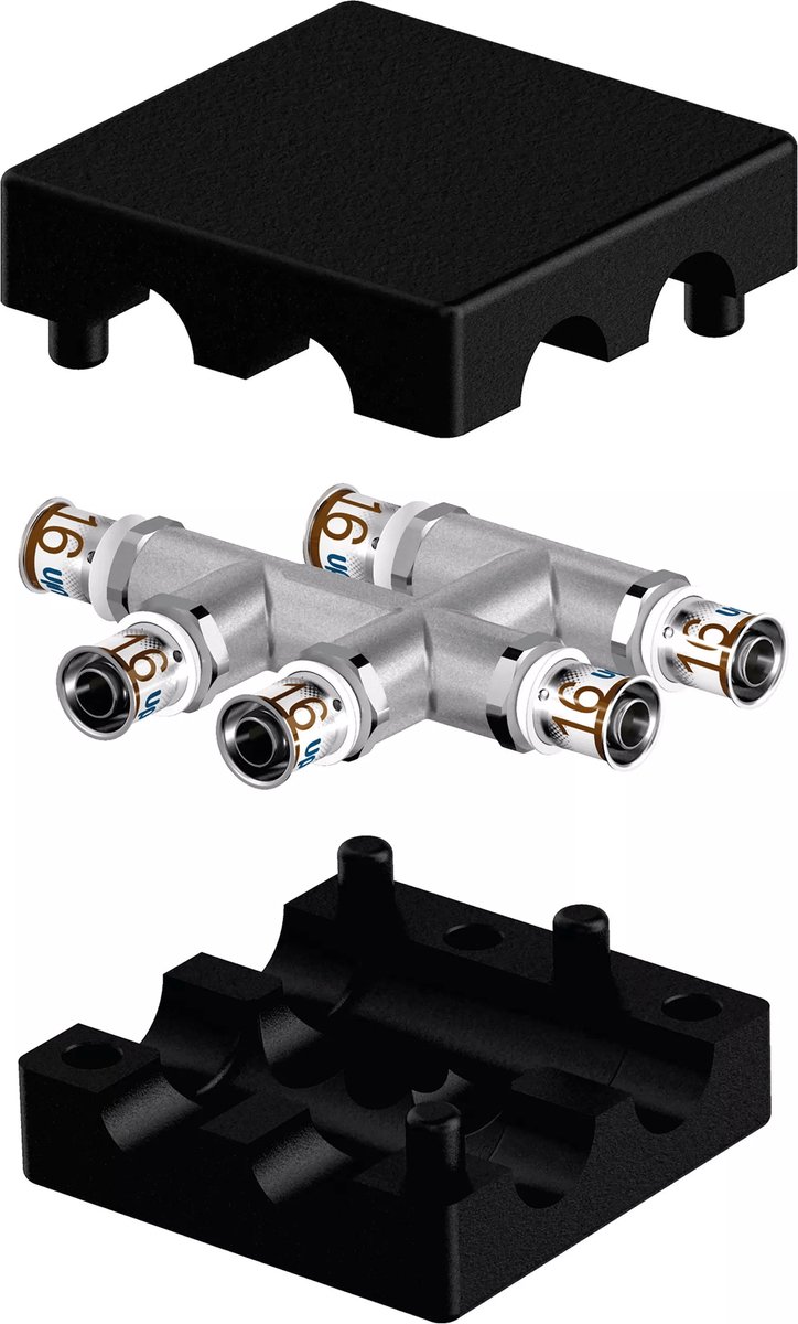 Uponor S-Press PLUS HK-X-Fitting met Isolatiebox insulated 16-16-16, 1070689