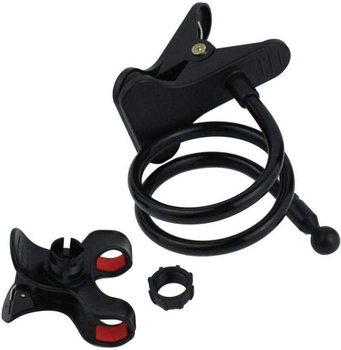 Lazy Desk Stand for Motorola Moto e20 Smartphone Clamp Universal Flexible Adjustable Clamp (Black)